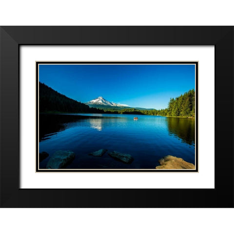 Trillium Lake I Black Modern Wood Framed Art Print with Double Matting by Clayton-Thompson, Philip