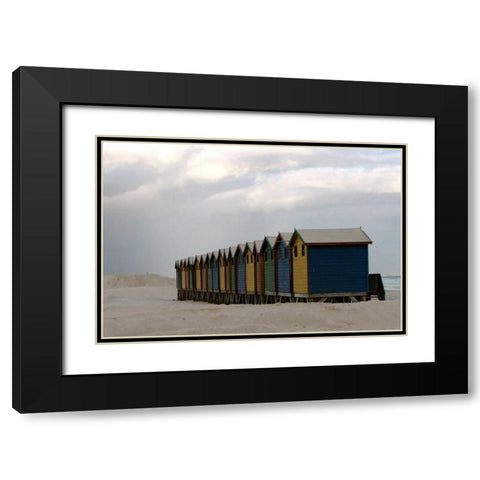 Beach Cottages I Black Modern Wood Framed Art Print with Double Matting by Underdahl, Dana