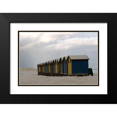 Beach Cottages I Black Modern Wood Framed Art Print with Double Matting by Underdahl, Dana