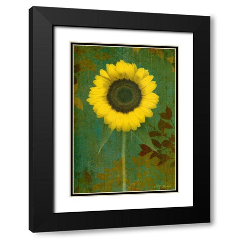 Sunflower Black Modern Wood Framed Art Print with Double Matting by Geyman, Vitaly