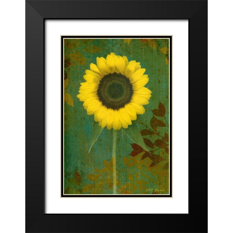 Sunflower Black Modern Wood Framed Art Print with Double Matting by Geyman, Vitaly