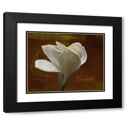 Zen Tulip Freedom Black Modern Wood Framed Art Print with Double Matting by Geyman, Vitaly