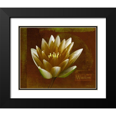 Rustic Lotus Wisdom Black Modern Wood Framed Art Print with Double Matting by Geyman, Vitaly