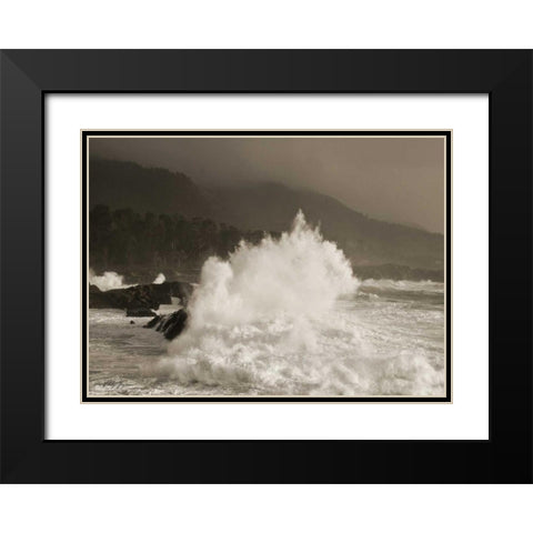 Waves of Passion Black Modern Wood Framed Art Print with Double Matting by Geyman, Vitaly
