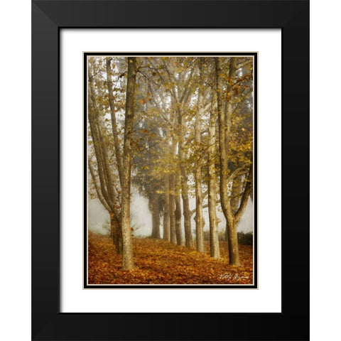 Tree Parade Black Modern Wood Framed Art Print with Double Matting by Geyman, Vitaly