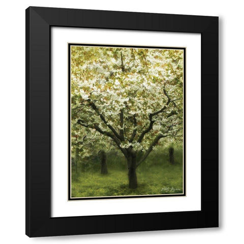 White Cherry Tree I Black Modern Wood Framed Art Print with Double Matting by Geyman, Vitaly