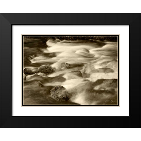 Sepia Waters V Black Modern Wood Framed Art Print with Double Matting by Geyman, Vitaly