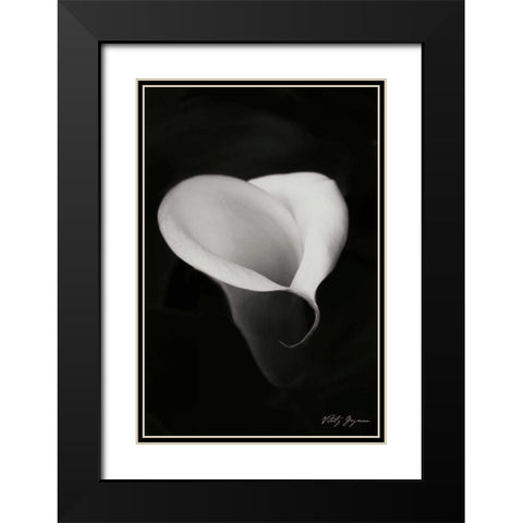 Calla Lily I Black Modern Wood Framed Art Print with Double Matting by Geyman, Vitaly