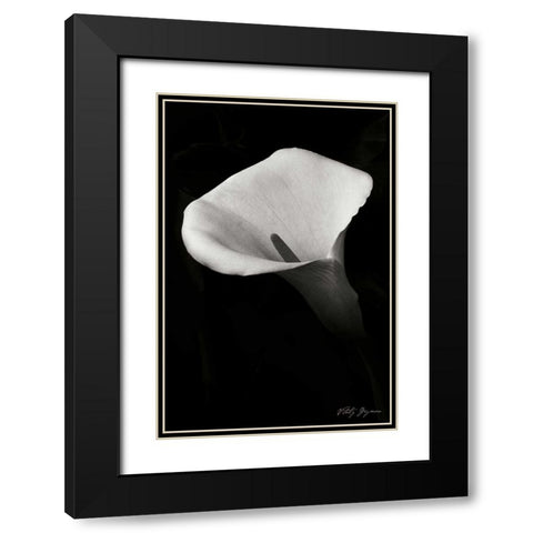 Calla Lily II Black Modern Wood Framed Art Print with Double Matting by Geyman, Vitaly