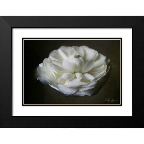 Floating Renunculus Black Modern Wood Framed Art Print with Double Matting by Geyman, Vitaly