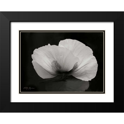 Night Poppy II Black Modern Wood Framed Art Print with Double Matting by Geyman, Vitaly
