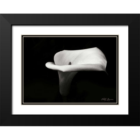 Calla Lily III Black Modern Wood Framed Art Print with Double Matting by Geyman, Vitaly