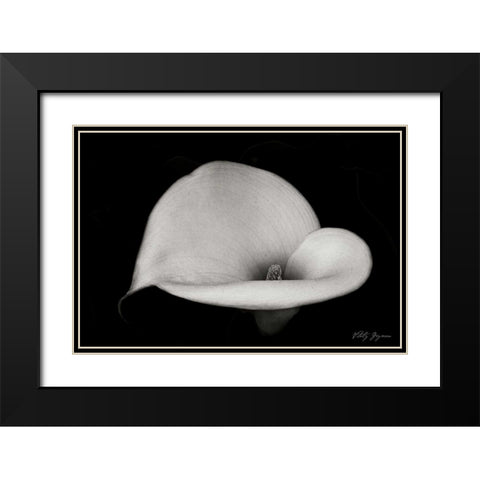 Calla Lily IV Black Modern Wood Framed Art Print with Double Matting by Geyman, Vitaly