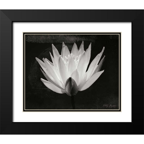 Glowing Lotus I Black Modern Wood Framed Art Print with Double Matting by Geyman, Vitaly
