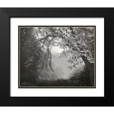 Misty Arch Tree BandW Black Modern Wood Framed Art Print with Double Matting by Geyman, Vitaly