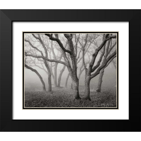 Misty Dance BandW Black Modern Wood Framed Art Print with Double Matting by Geyman, Vitaly
