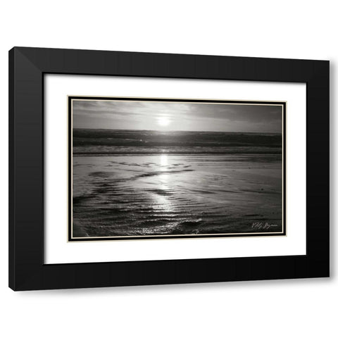 Golden Sunset II BandW Black Modern Wood Framed Art Print with Double Matting by Geyman, Vitaly