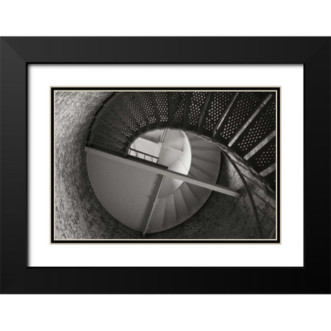 Lighthouse Stairs I Black Modern Wood Framed Art Print with Double Matting by Geyman, Vitaly