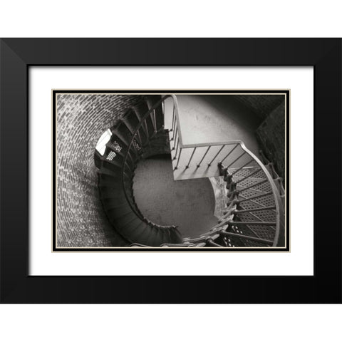 Lighthouse Stairs II Black Modern Wood Framed Art Print with Double Matting by Geyman, Vitaly