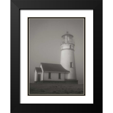 Misty Lighthouse II Black Modern Wood Framed Art Print with Double Matting by Geyman, Vitaly