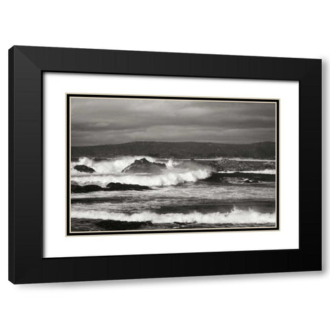 Ocean Fury II Black Modern Wood Framed Art Print with Double Matting by Geyman, Vitaly