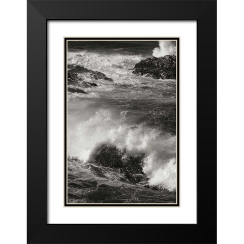 Ocean Fury III Black Modern Wood Framed Art Print with Double Matting by Geyman, Vitaly