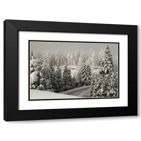 Mt. Ashland Rd Black Modern Wood Framed Art Print with Double Matting by Geyman, Vitaly