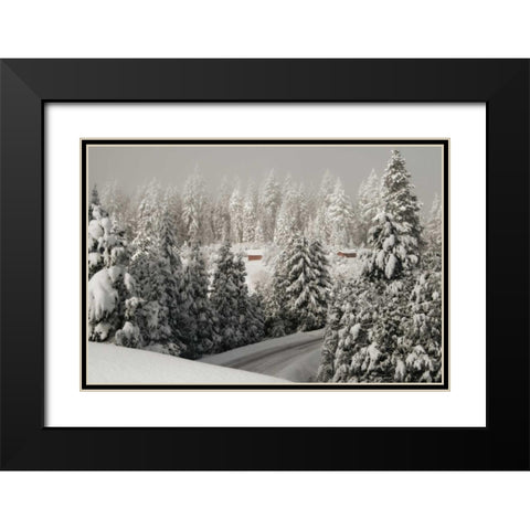 Mt. Ashland Rd Black Modern Wood Framed Art Print with Double Matting by Geyman, Vitaly
