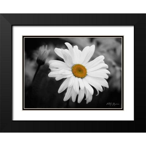 Daisy I BandW Black Modern Wood Framed Art Print with Double Matting by Geyman, Vitaly