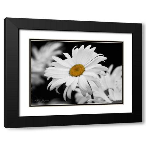 Daisy I BandW Black Modern Wood Framed Art Print with Double Matting by Geyman, Vitaly