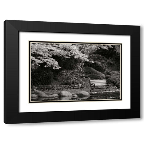 Autumn Trio I BandW Black Modern Wood Framed Art Print with Double Matting by Geyman, Vitaly