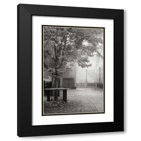 Fall Plaza IV BandW Black Modern Wood Framed Art Print with Double Matting by Geyman, Vitaly