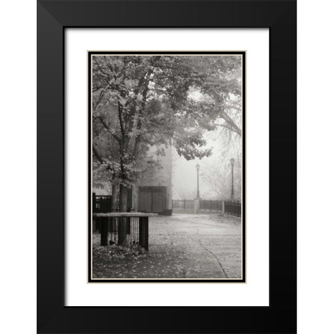 Fall Plaza IV BandW Black Modern Wood Framed Art Print with Double Matting by Geyman, Vitaly