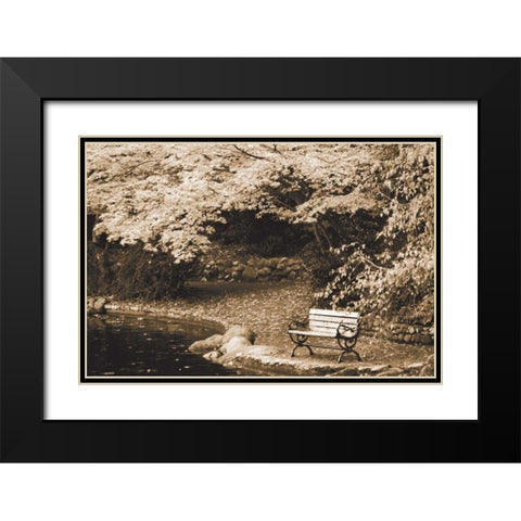 Autumn Trio II Black Modern Wood Framed Art Print with Double Matting by Geyman, Vitaly