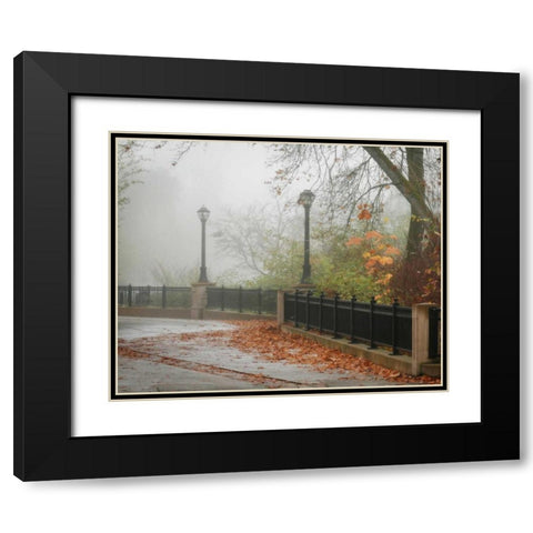 Fall Plaza II Black Modern Wood Framed Art Print with Double Matting by Geyman, Vitaly