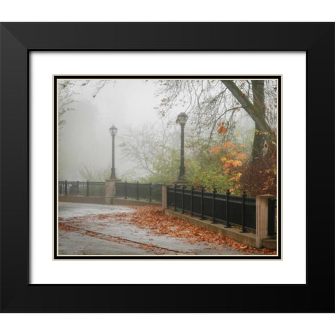 Fall Plaza II Black Modern Wood Framed Art Print with Double Matting by Geyman, Vitaly