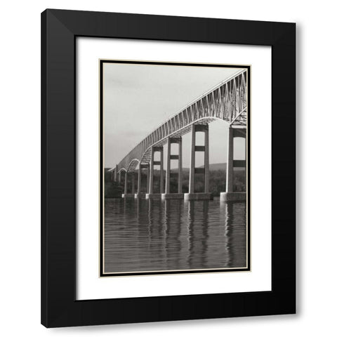 Hudson Bridge I Black Modern Wood Framed Art Print with Double Matting by Vitaly, Geyman