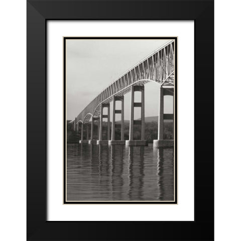 Hudson Bridge I Black Modern Wood Framed Art Print with Double Matting by Vitaly, Geyman