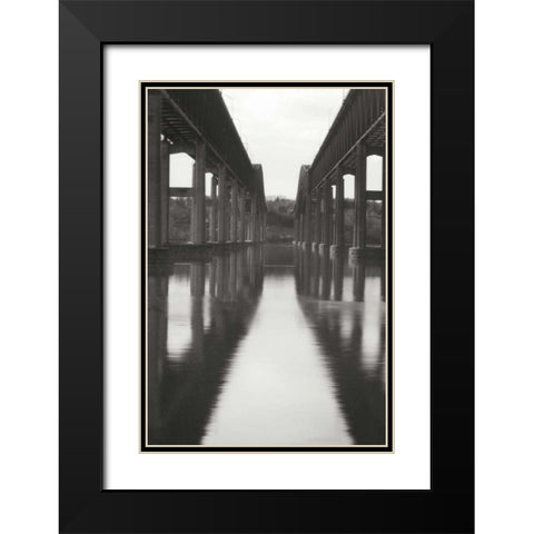 Hudson Bridge II Black Modern Wood Framed Art Print with Double Matting by Vitaly, Geyman