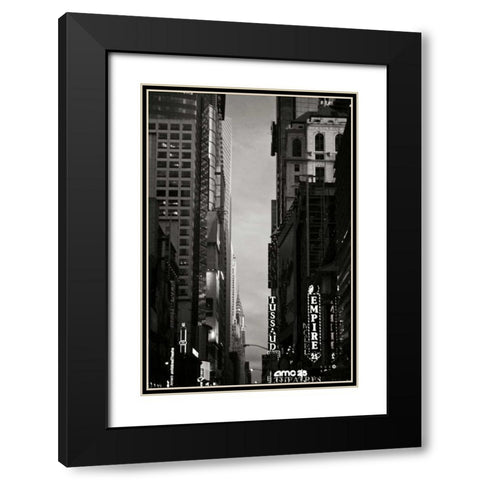 Manhatten Sky Black Modern Wood Framed Art Print with Double Matting by Vitaly, Geyman