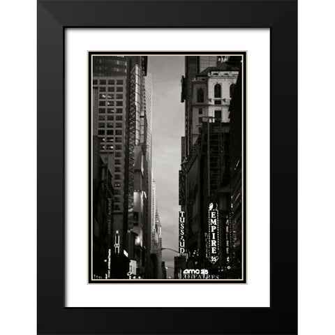 Manhatten Sky Black Modern Wood Framed Art Print with Double Matting by Vitaly, Geyman
