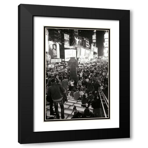 Time Square Vibe Black Modern Wood Framed Art Print with Double Matting by Vitaly, Geyman