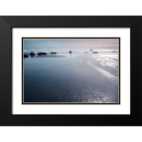 Seashore Serenity III Black Modern Wood Framed Art Print with Double Matting by Geyman, Vitaly