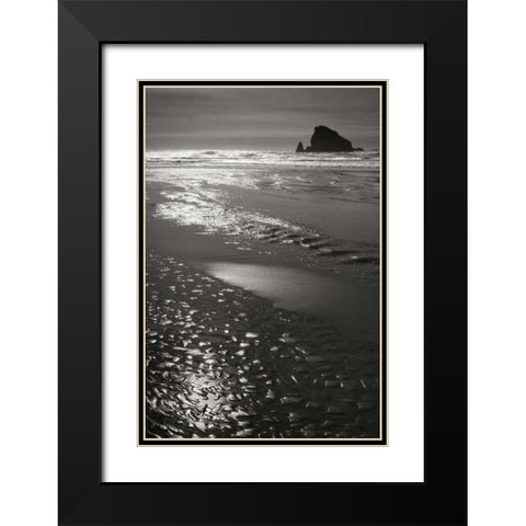 Seashore Serenity I BW Black Modern Wood Framed Art Print with Double Matting by Geyman, Vitaly