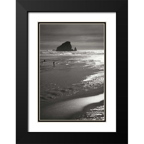 Seashore Serenity II BW Black Modern Wood Framed Art Print with Double Matting by Geyman, Vitaly