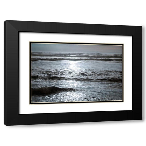 Golden Ocean I Black Modern Wood Framed Art Print with Double Matting by Geyman, Vitaly