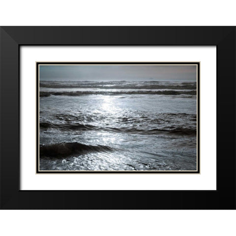 Golden Ocean I Black Modern Wood Framed Art Print with Double Matting by Geyman, Vitaly