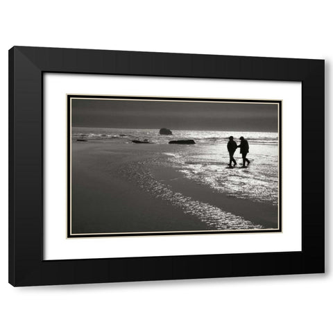 Sunset for Two Black Modern Wood Framed Art Print with Double Matting by Geyman, Vitaly