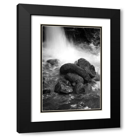 Rock Sculpture Black Modern Wood Framed Art Print with Double Matting by Geyman, Vitaly