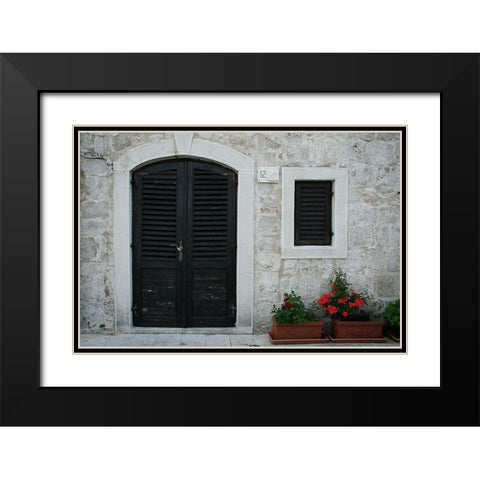 Croatia Door I Black Modern Wood Framed Art Print with Double Matting by Geyman, Vitaly